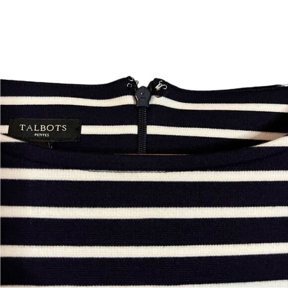 NWT! Talbots navy & white striped dress - Picture 3 of 10